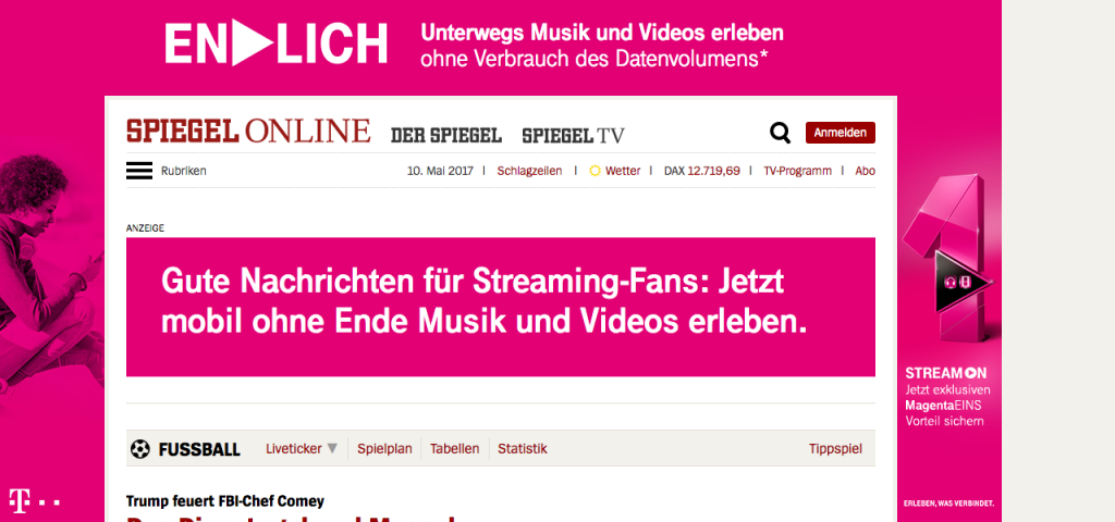 Spiegel Online mit Werbung